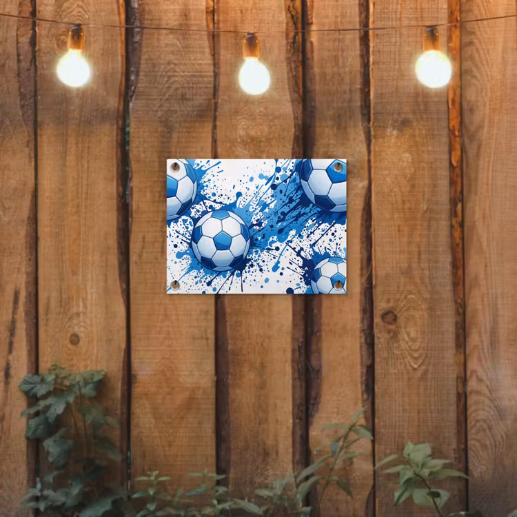 Tuinposter - Voetballen - Verf - Sport - Blauw — 2