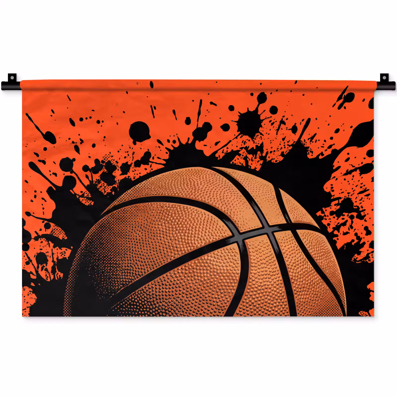 Wandkleed - Basketbal - Verf - Sport - Oranje — 1