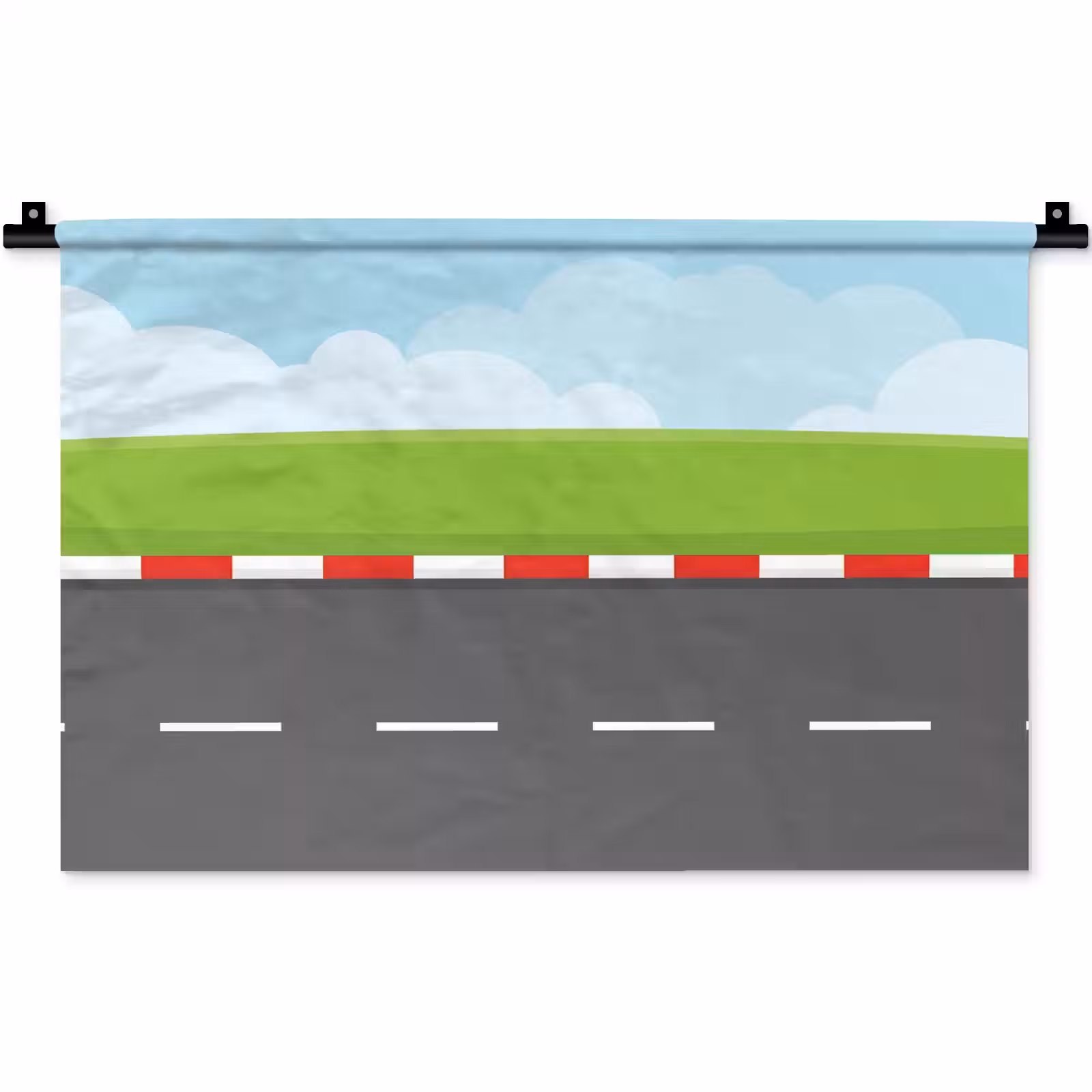 Wandkleed - Racebaan - Illustratie - Sport - Kleurrijk — 1