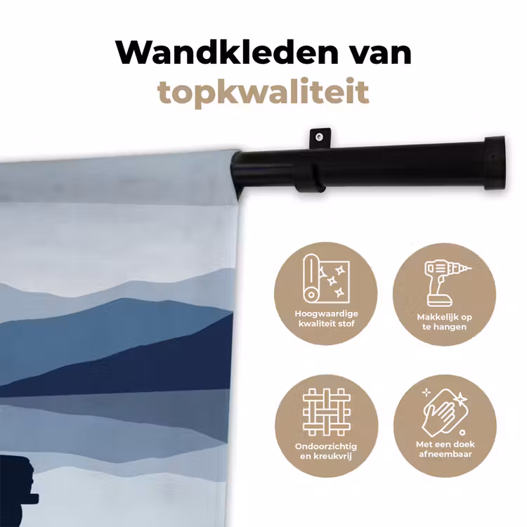 Wandkleed - Auto - Meer - Bergen - Blauw — 3