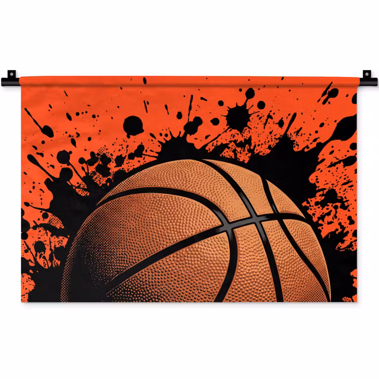 Wandkleed - Basketbal - Verf - Sport - Oranje — 1