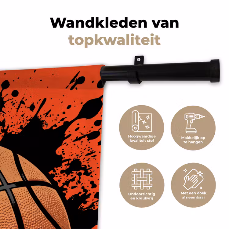 Wandkleed - Basketbal - Verf - Sport - Oranje — 3