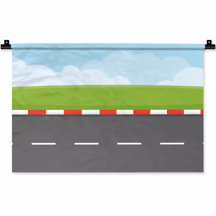 Wandkleed - Racebaan - Illustratie - Sport - Kleurrijk — 1