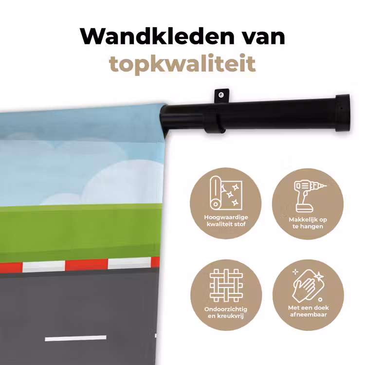 Wandkleed - Racebaan - Illustratie - Sport - Kleurrijk — 3