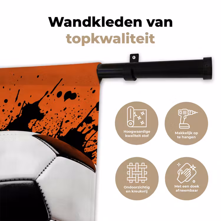 Wandkleed - Voetbal - Verf - Sport - Oranje — 3