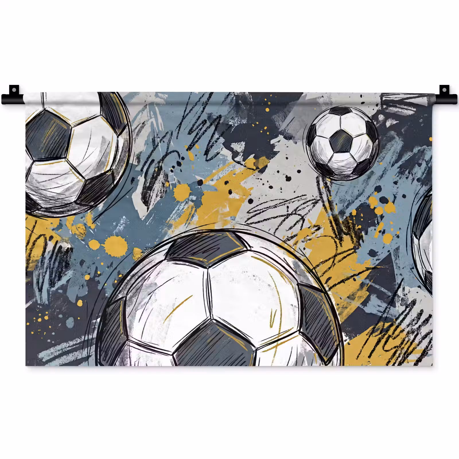 Wandkleed - Voetbal - Abstract - Sport - Kleurrijk — 1