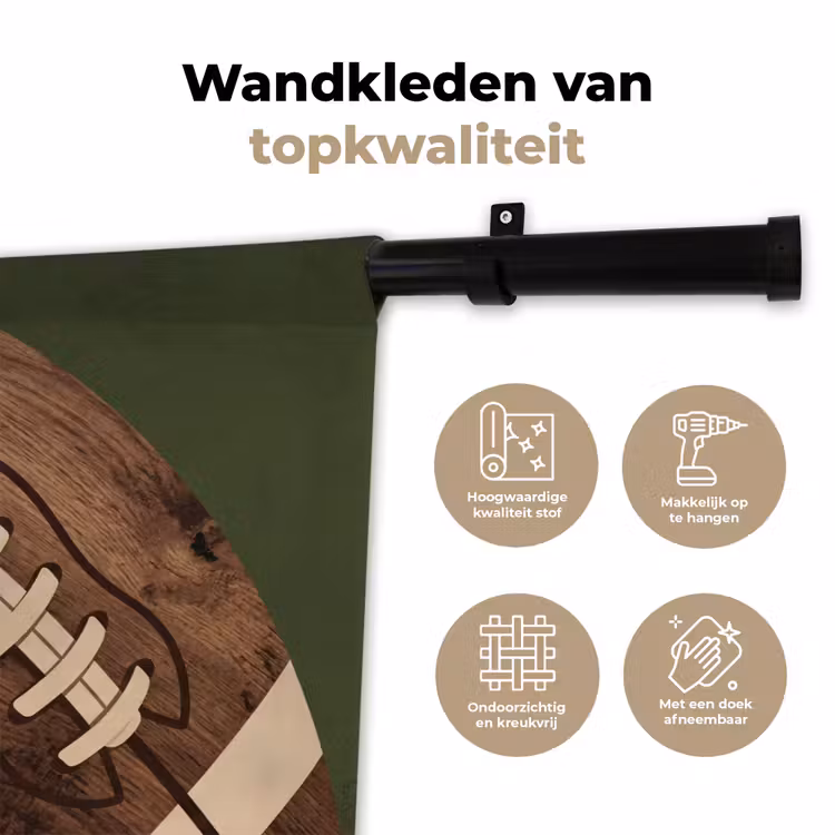 Wandkleed - Football - Hout - Sport - Groen — 3