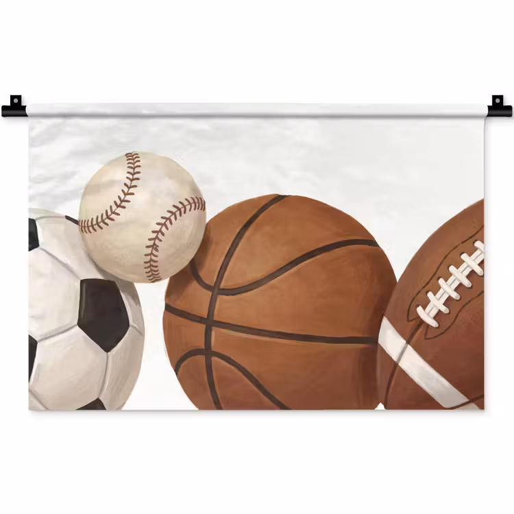 Wandkleed - Sport - Ballen - Illustratie — 1