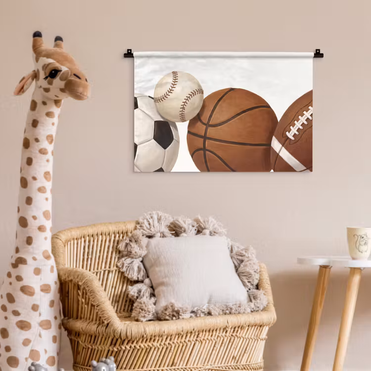 Wandkleed - Sport - Ballen - Illustratie — 5