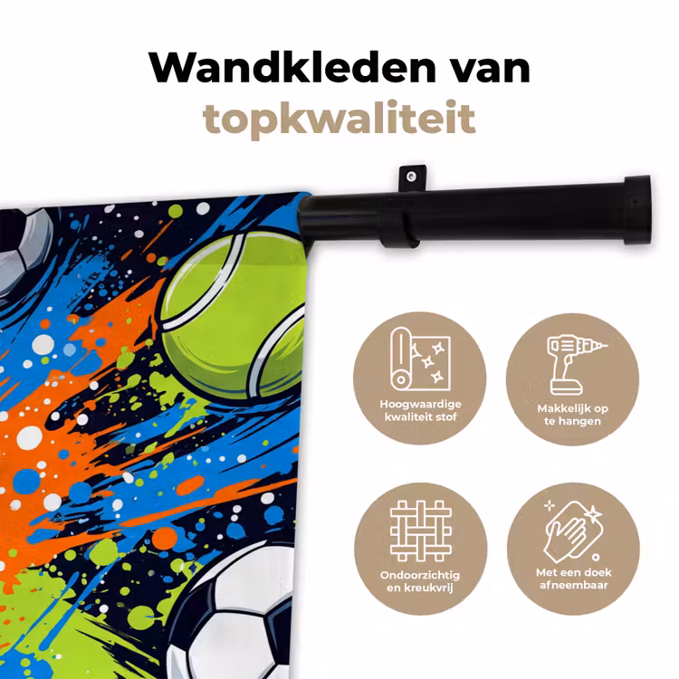 Wandkleed - Sport - Ballen - Kleurrijk — 3
