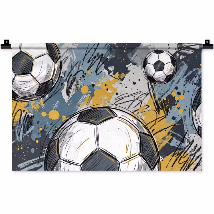 Wandkleed - Voetbal - Abstract - Sport - Kleurrijk — 1