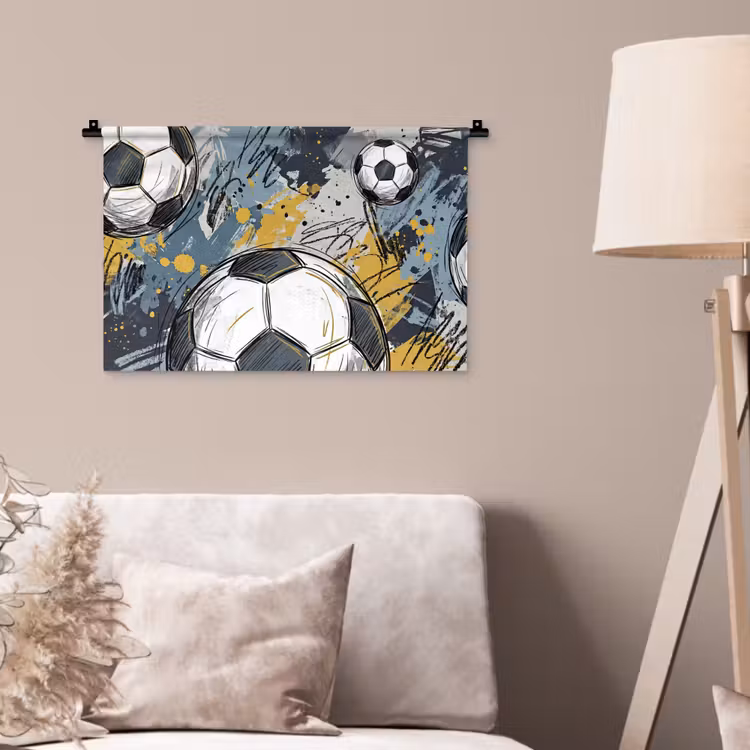 Wandkleed - Voetbal - Abstract - Sport - Kleurrijk — 2