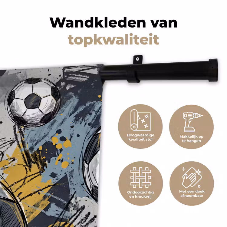 Wandkleed - Voetbal - Abstract - Sport - Kleurrijk — 3