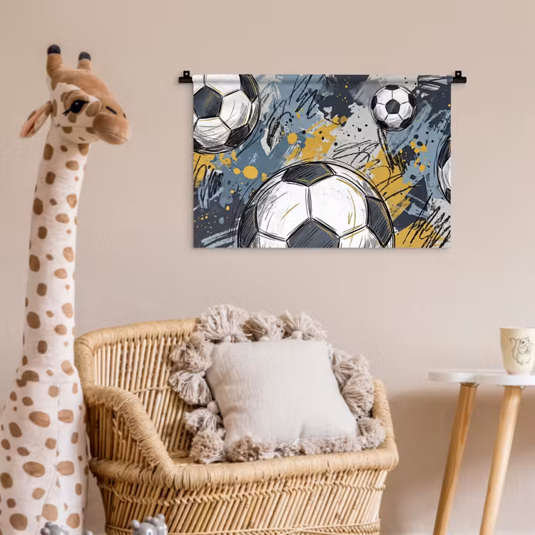 Wandkleed - Voetbal - Abstract - Sport - Kleurrijk — 5