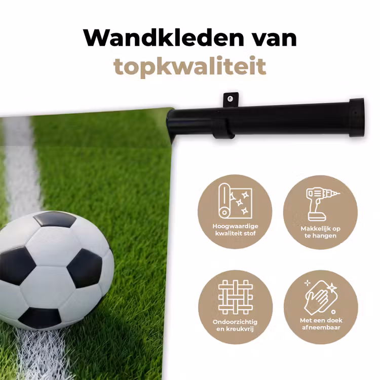 Wandkleed - Voetbal - Grasveld - Sport - Groen — 3