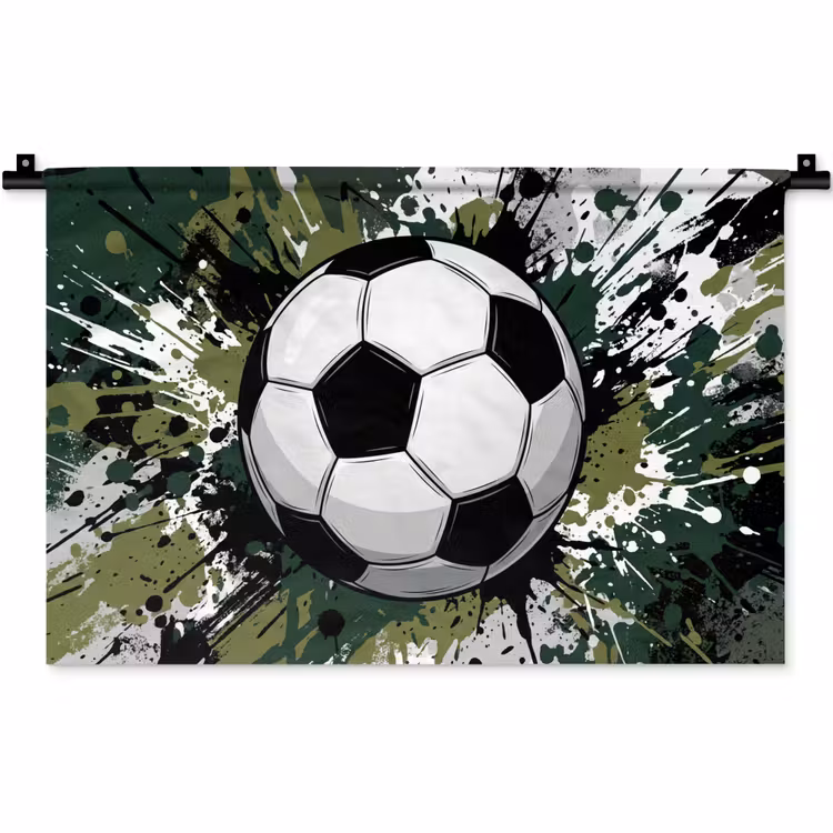 Wandkleed - Voetbal - Verf - Spetters - Groen — 1