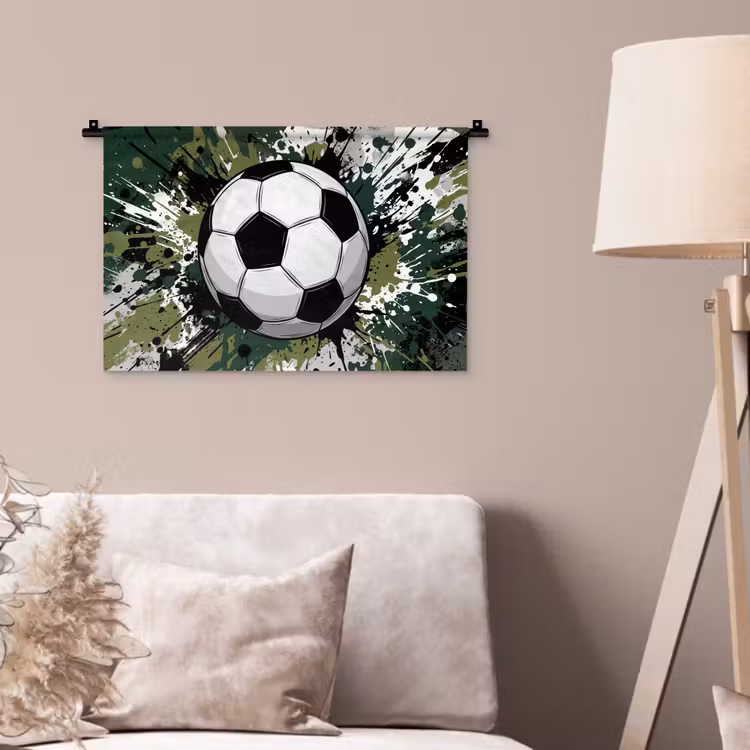 Wandkleed - Voetbal - Verf - Spetters - Groen — 2