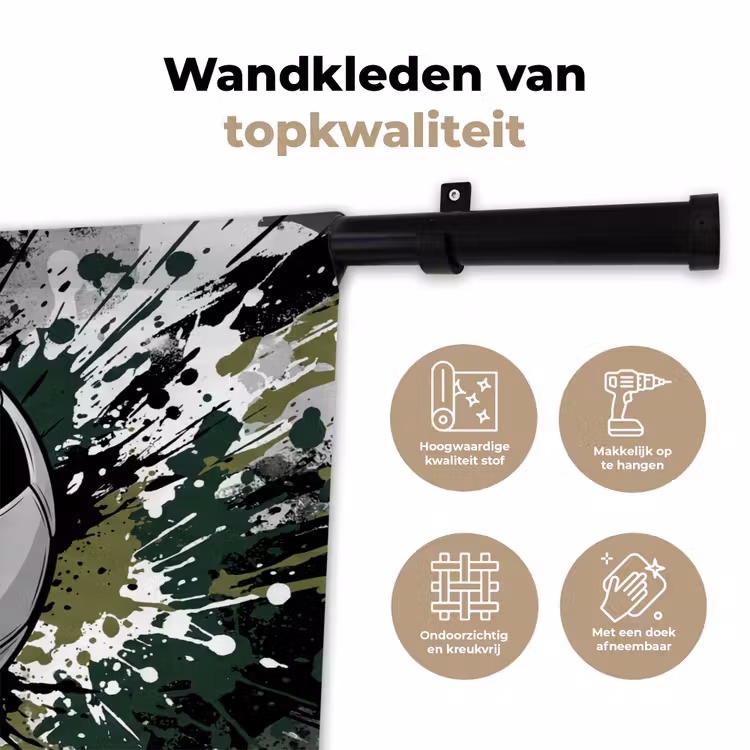 Wandkleed - Voetbal - Verf - Spetters - Groen — 3