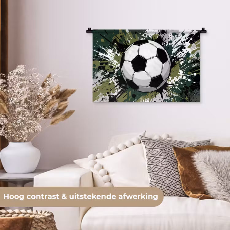 Wandkleed - Voetbal - Verf - Spetters - Groen — 4