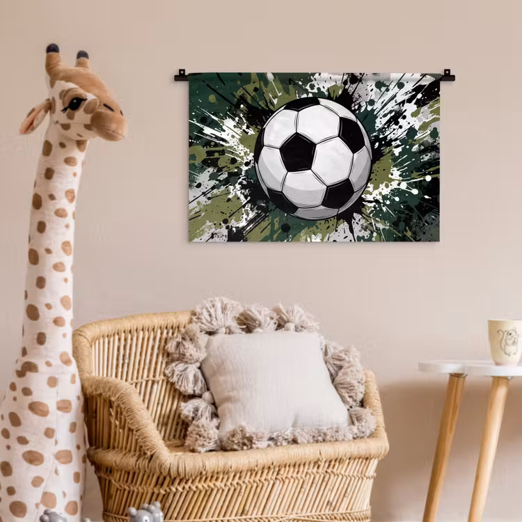 Wandkleed - Voetbal - Verf - Spetters - Groen — 5