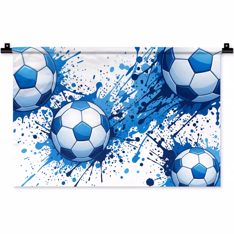 Wandkleed - Voetballen - Verf - Sport - Blauw — 1