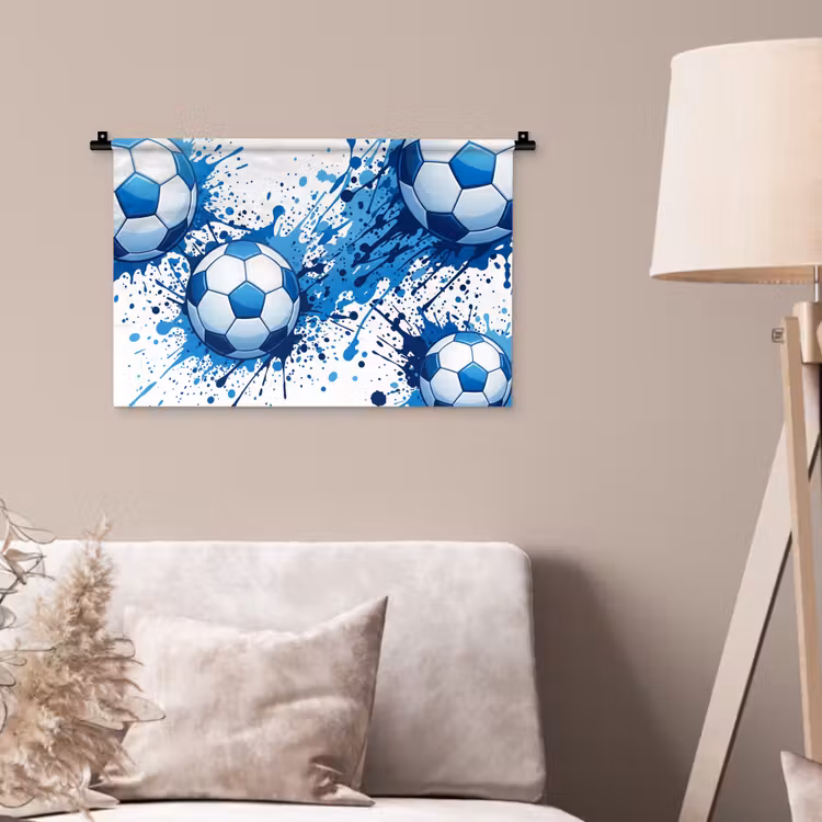 Wandkleed - Voetballen - Verf - Sport - Blauw — 2