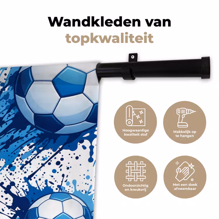 Wandkleed - Voetballen - Verf - Sport - Blauw — 3