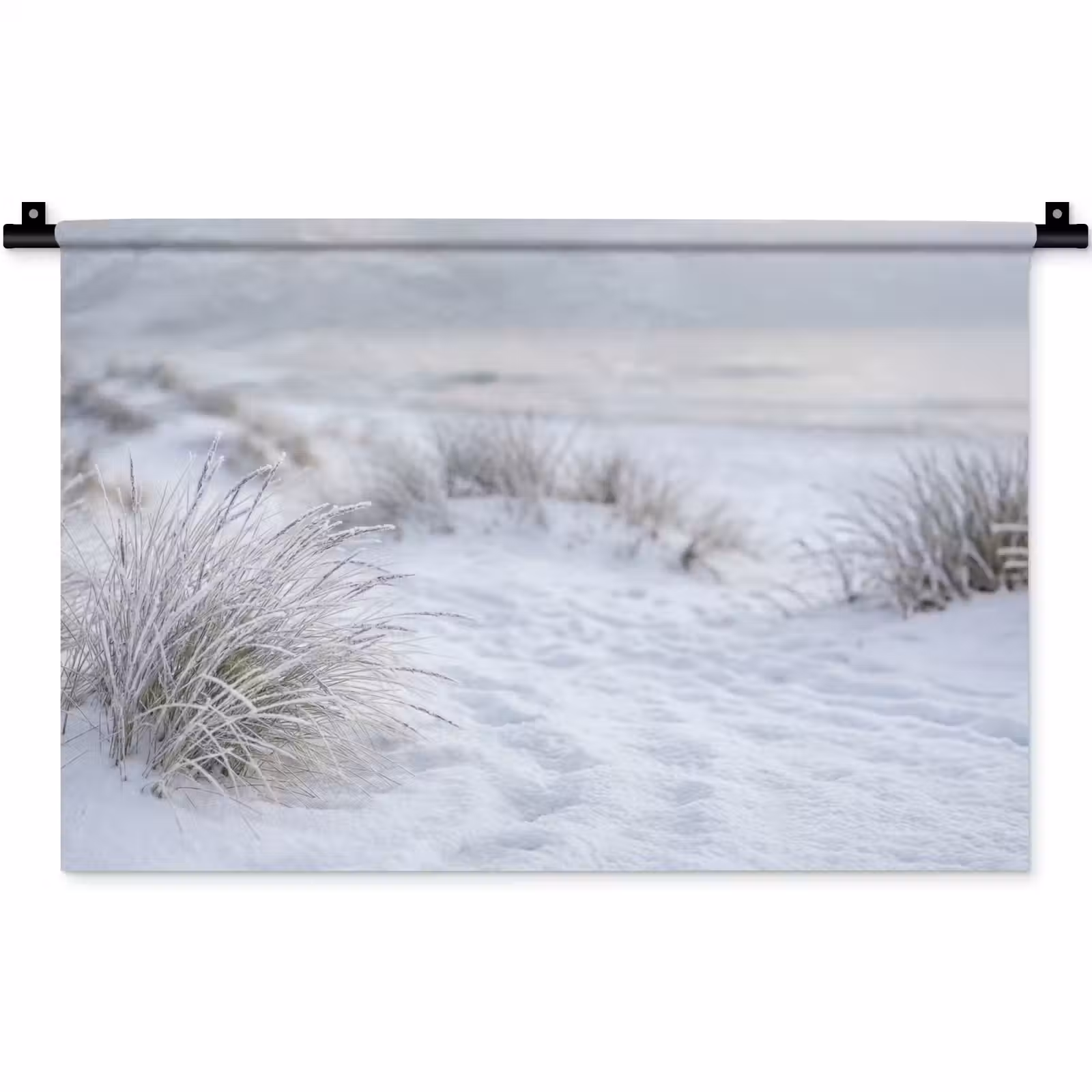 Wandkleed - Duinen - Sneeuw - Strand - Winter - Serene — 1