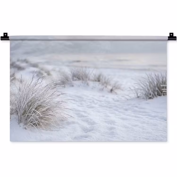 Wandkleed - Duinen - Sneeuw - Strand - Winter - Serene — 1