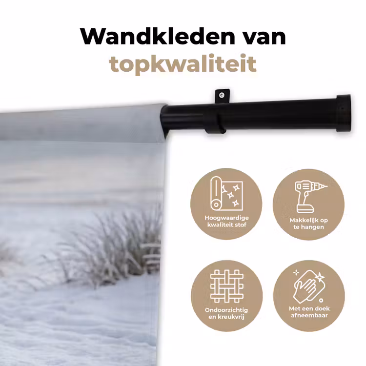 Wandkleed - Duinen - Sneeuw - Strand - Winter - Serene — 3