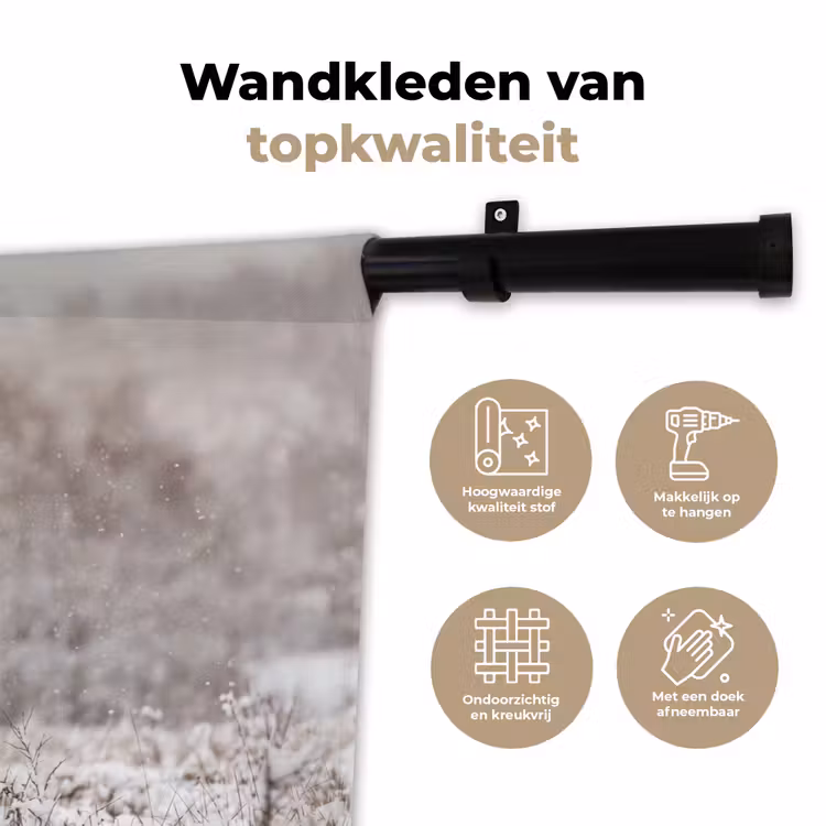Wandkleed - Edelhert - Bos - Sneeuw - Winter - Majestueus — 3