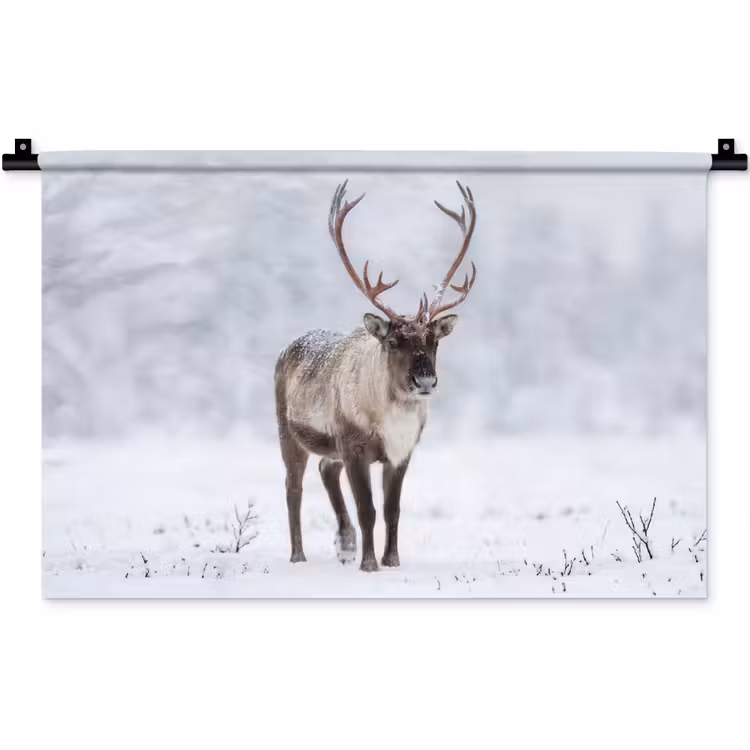 Wandkleed - Rendier - Gewei - Toendra - Sneeuw - Wild — 1