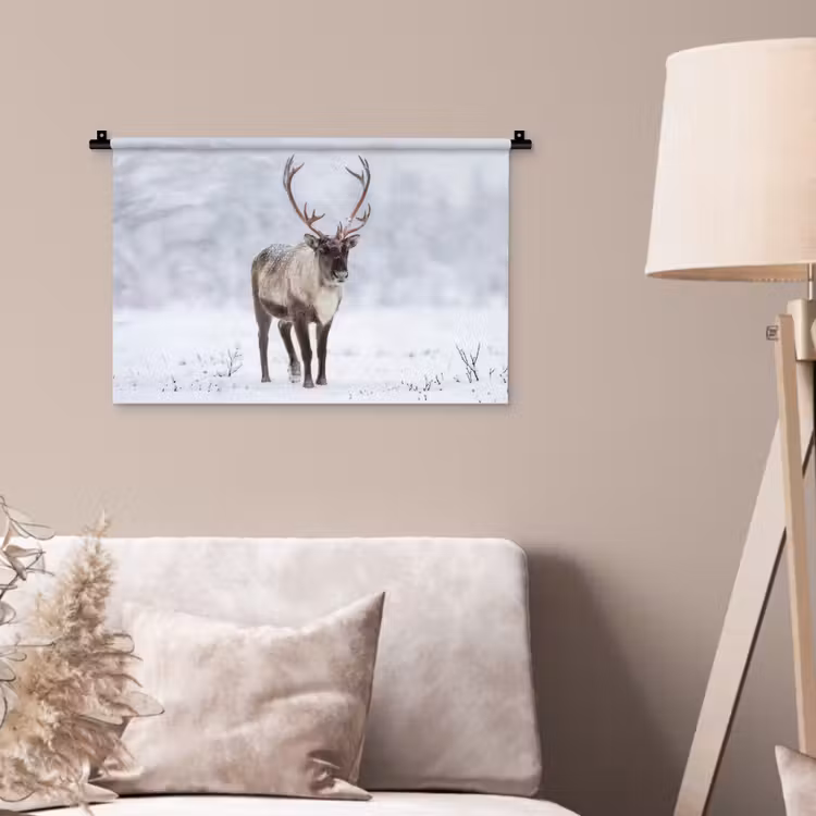 Wandkleed - Rendier - Gewei - Toendra - Sneeuw - Wild — 2