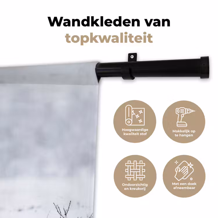 Wandkleed - Rendier - Gewei - Toendra - Sneeuw - Wild — 3