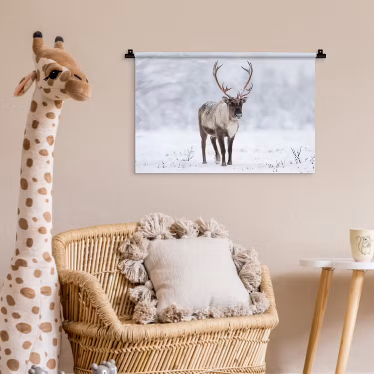 Wandkleed - Rendier - Gewei - Toendra - Sneeuw - Wild — 5