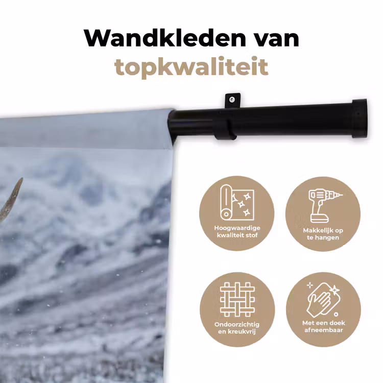 Wandkleed - Schotse Hooglander - Sneeuw - Bergen - Winter — 3