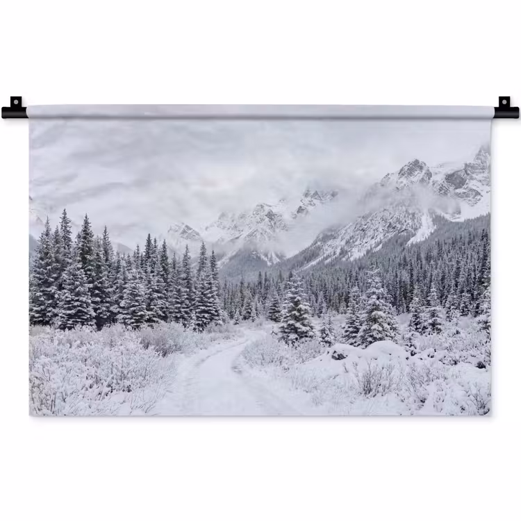 Wandkleed - Weg - Bergen - Sneeuw - Naaldbos - Avontuurlijk — 1