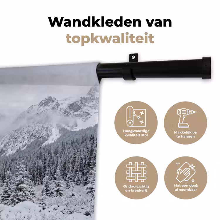 Wandkleed - Weg - Bergen - Sneeuw - Naaldbos - Avontuurlijk — 3