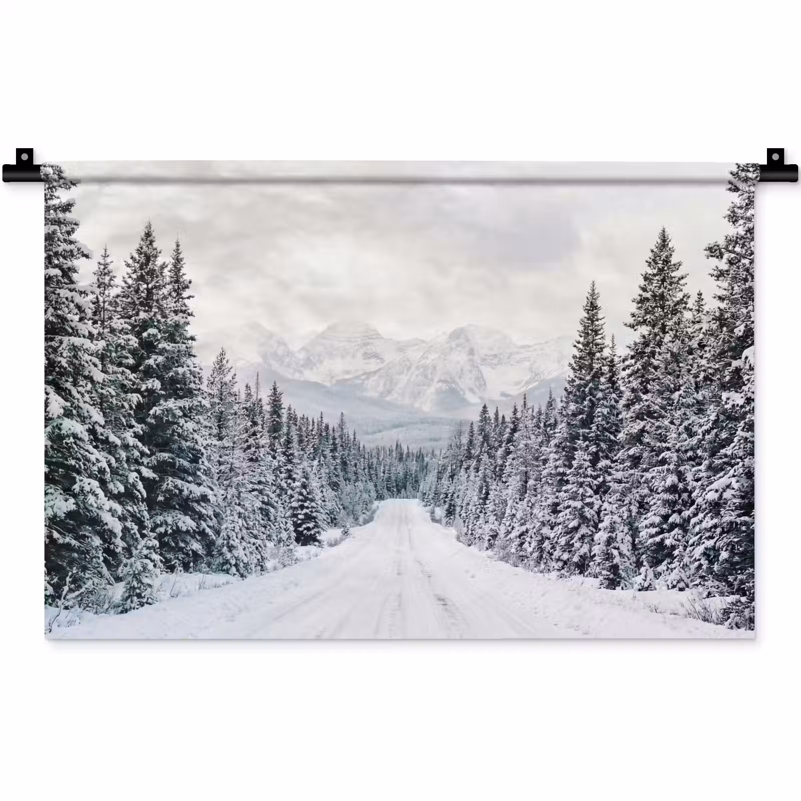 Wandkleed - Weg - Sneeuw - Naaldbos - Winter - Avontuurlijk — 1
