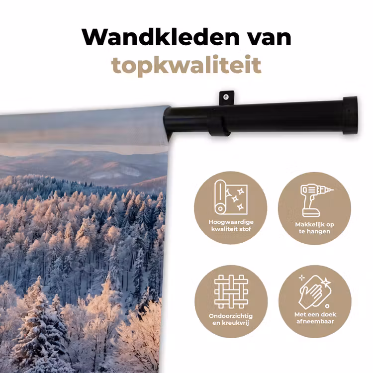 Wandkleed - Bos - Bergen - Goud - Winter - Warm — 3
