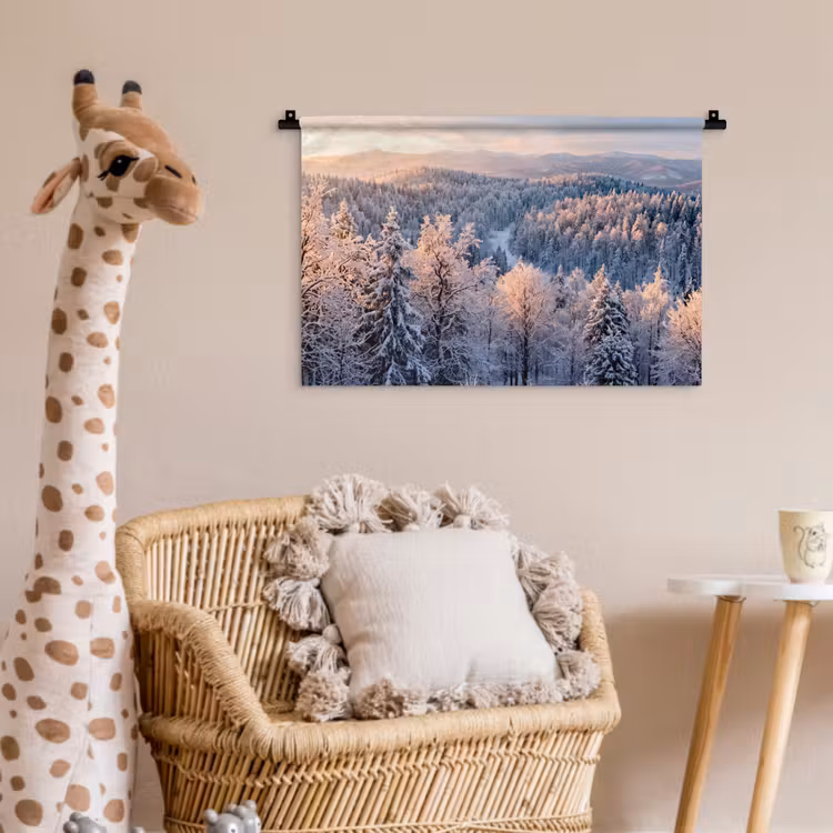 Wandkleed - Bos - Bergen - Goud - Winter - Warm — 5