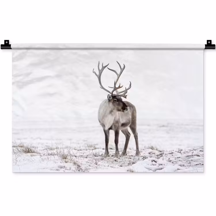 Wandkleed - Rendier - Gewei - Sneeuw - Winter — 1