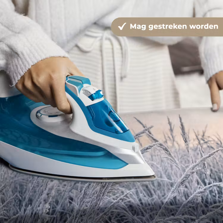 Wandkleed - Rijp - Gras - Kristallen - Winter - Minimalistisch — 6