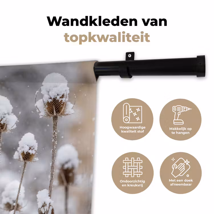 Wandkleed - Roodborstje - Gedroogde bloem - Sneeuw - Winter - Vertederend — 3