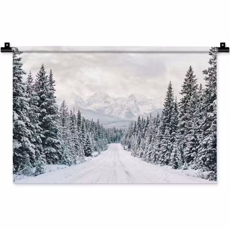 Wandkleed - Weg - Sneeuw - Naaldbos - Winter - Avontuurlijk — 1