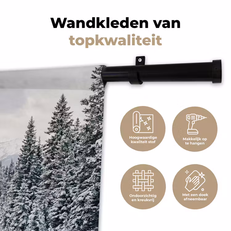 Wandkleed - Weg - Sneeuw - Naaldbos - Winter - Avontuurlijk — 3