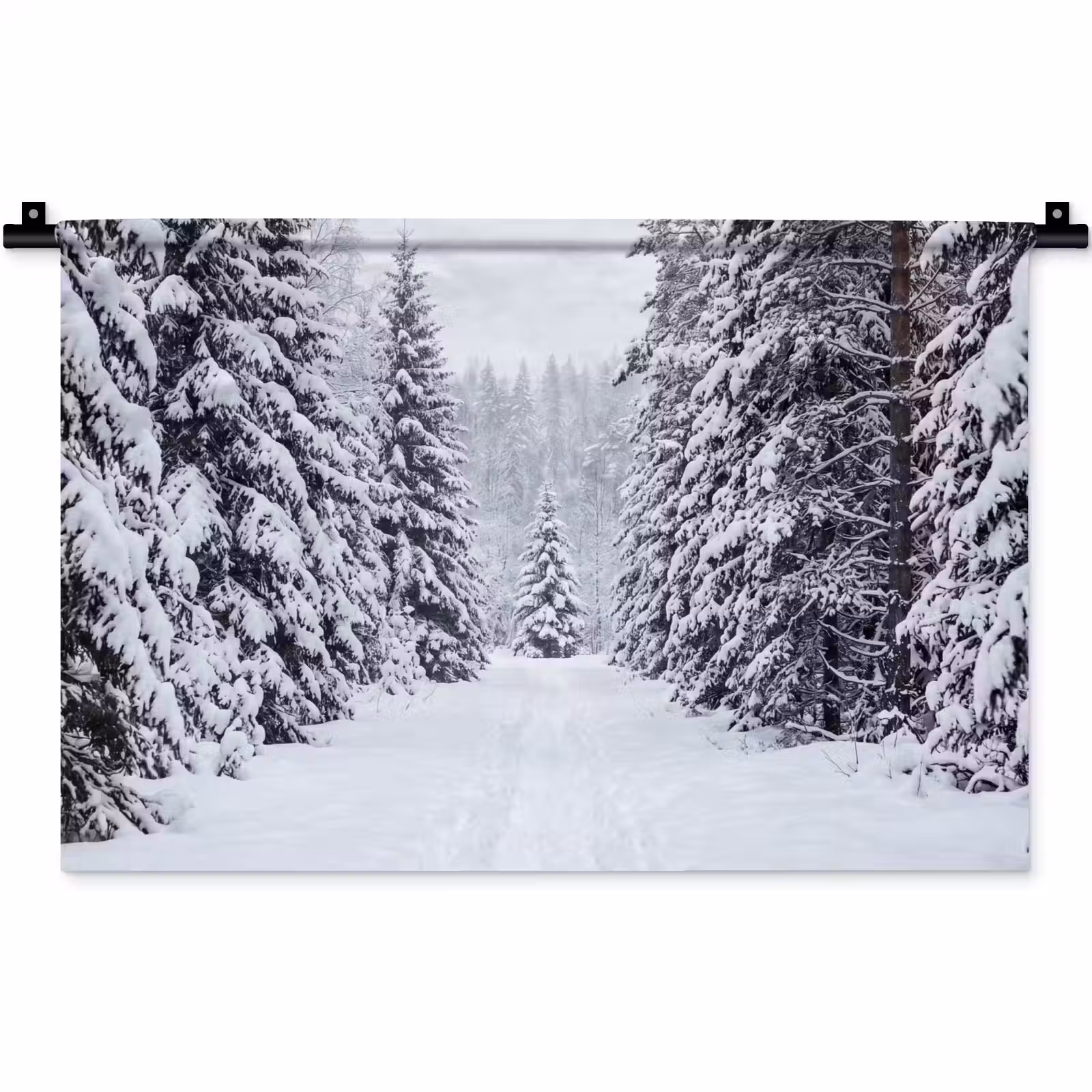 Wandkleed - Bos - Winter - Sneeuw - Pad - Natuur — 1