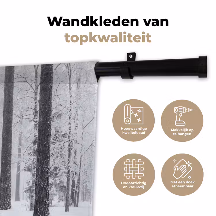 Wandkleed - Bos - Sneeuw - Pad - Winter - Stilte — 3