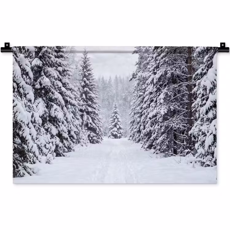 Wandkleed - Bos - Winter - Sneeuw - Pad - Natuur — 1