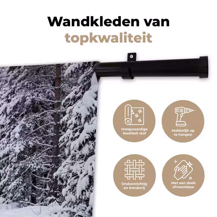 Wandkleed - Bos - Winter - Sneeuw - Pad - Natuur — 3